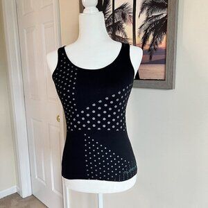 Hurley Graphic Tank Top | Black | Gray Dot Print | Small | 100% Cotton | Y2K